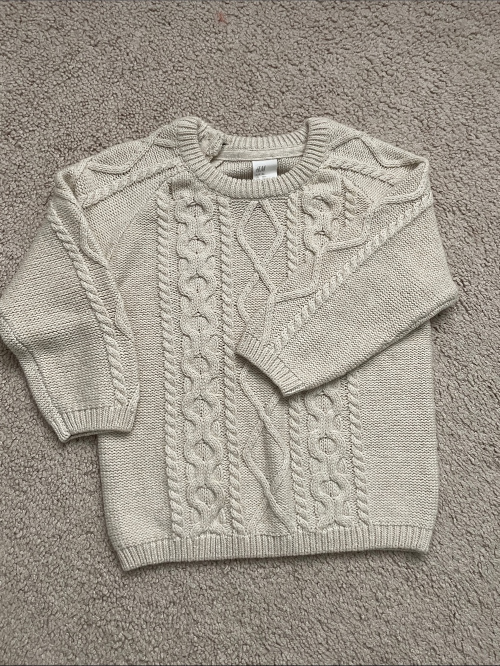 Cream Cable Knit Sweater - H&M